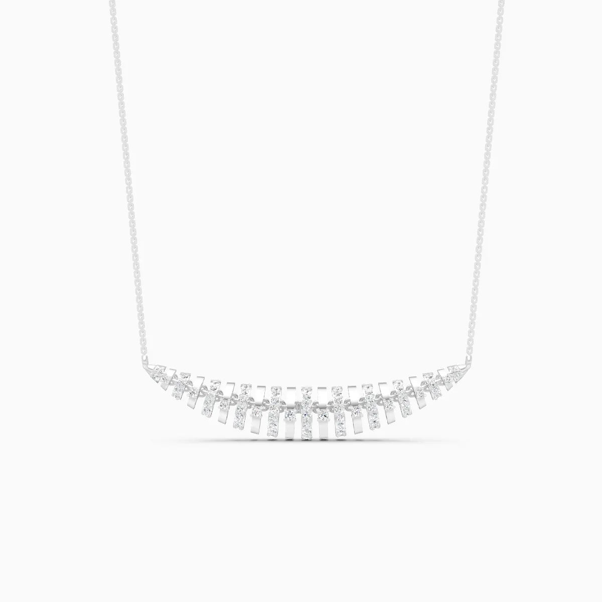Symmetric Round-Cut Diamond Multi-Tone Arc Pendant