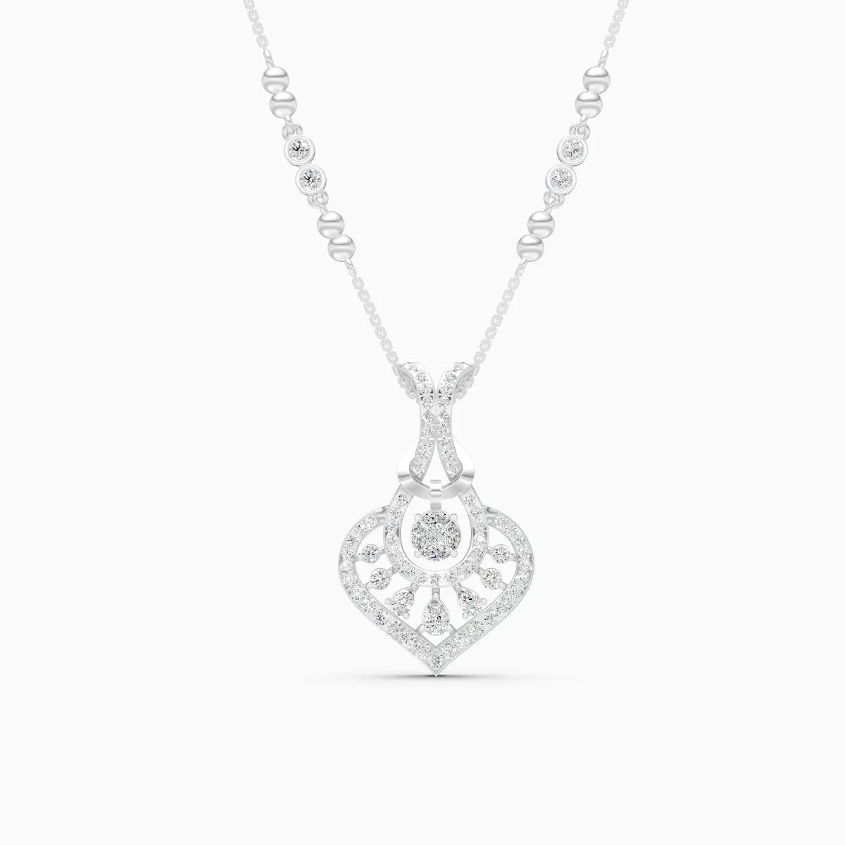 Graceful Teardrop Glow Glimmer Loop Pendant Set