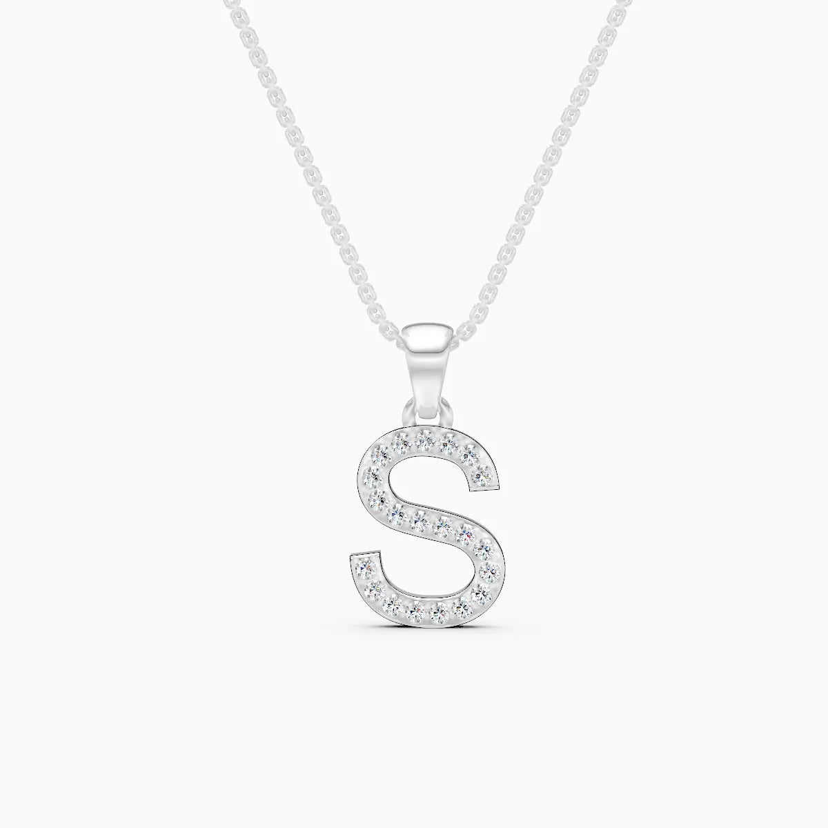 S Lab Grown Diamond letter Pendant