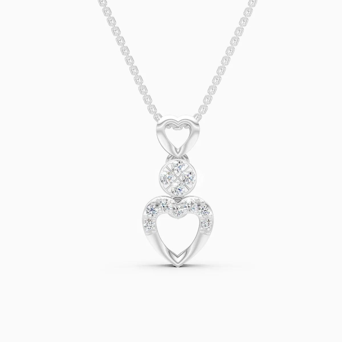 Romance heart diamond necklace