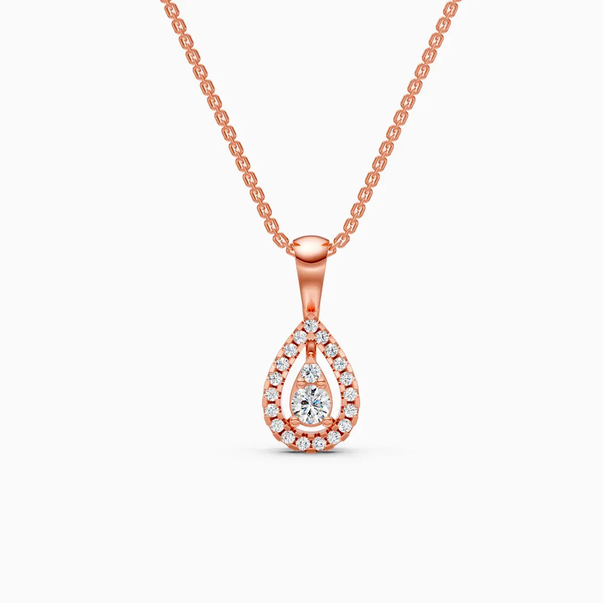 Pear Shape Halo Lab Grown Diamond Pendant