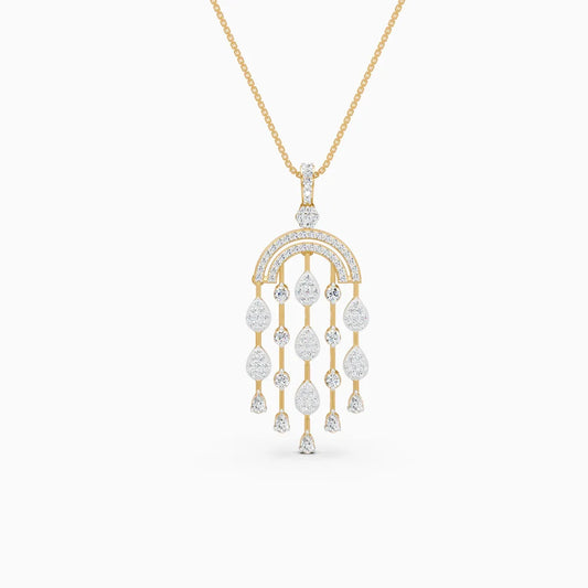 Chandelier Style Drop-Set Diamond Pendant