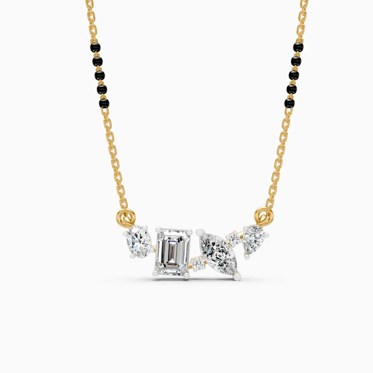 Fancy shape Lab diamond Mangalsutra With chain