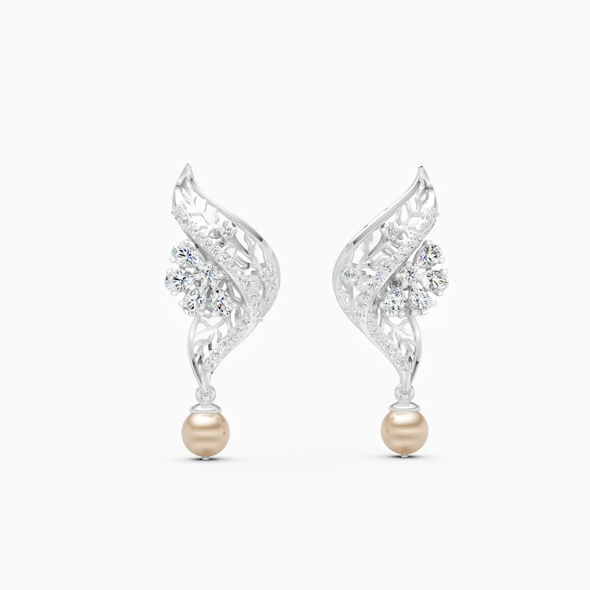 Leaf Whisper Lab Grown Diamond Earrings