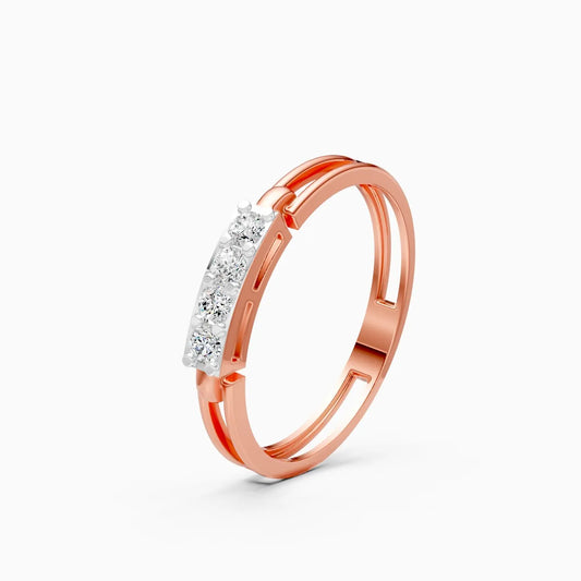 Geometric Split Shank Diamond Ring
