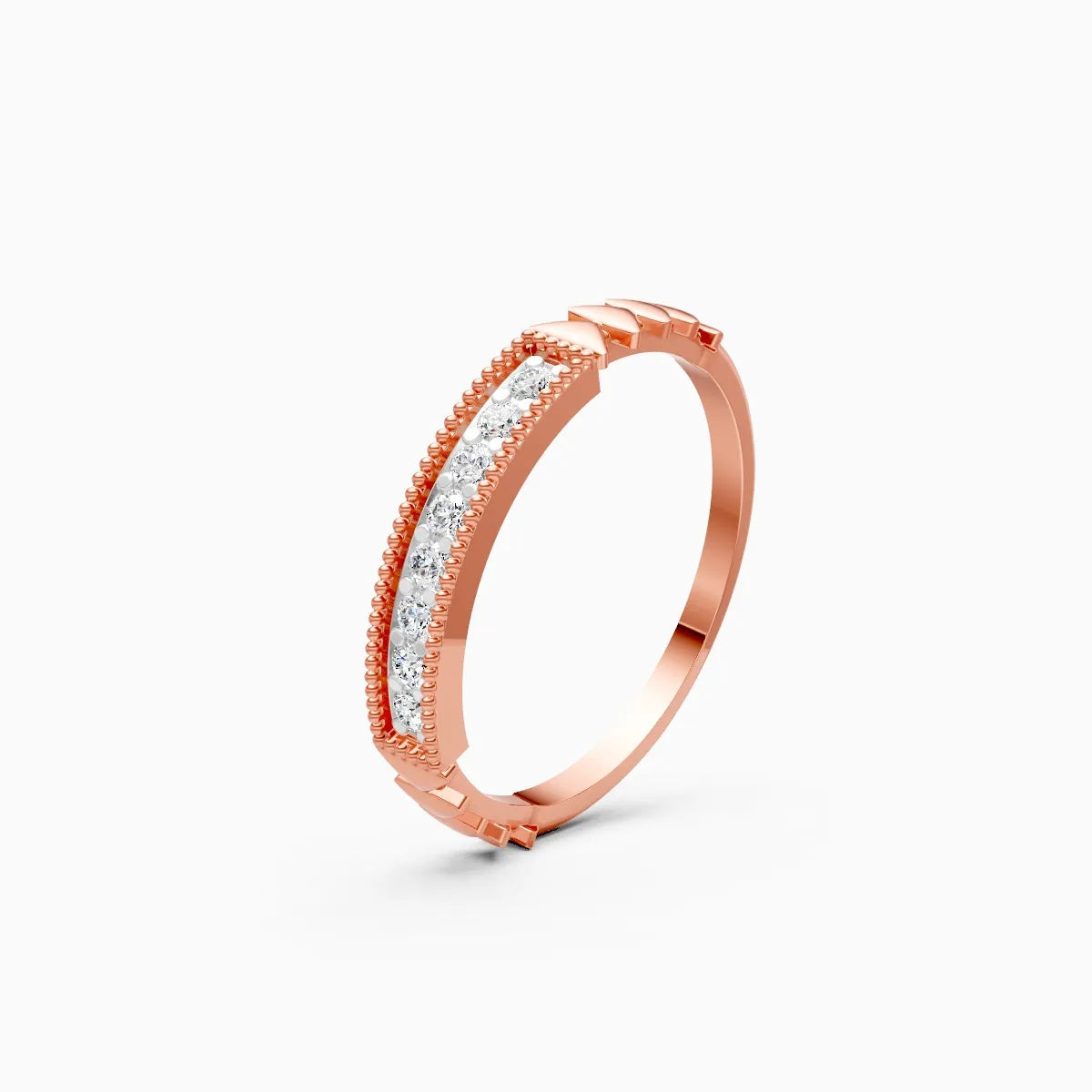 Milgrain Diamond Bar Ring