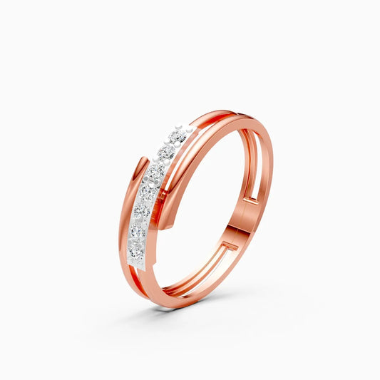 Split Band Diamond Bar Ring