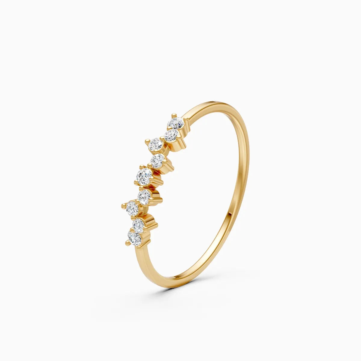 Scattered Cluster Diamond Band Ring