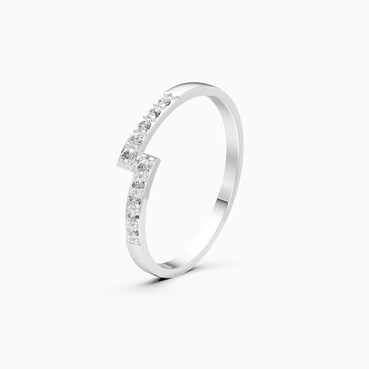 Open Diamond Bar Ring