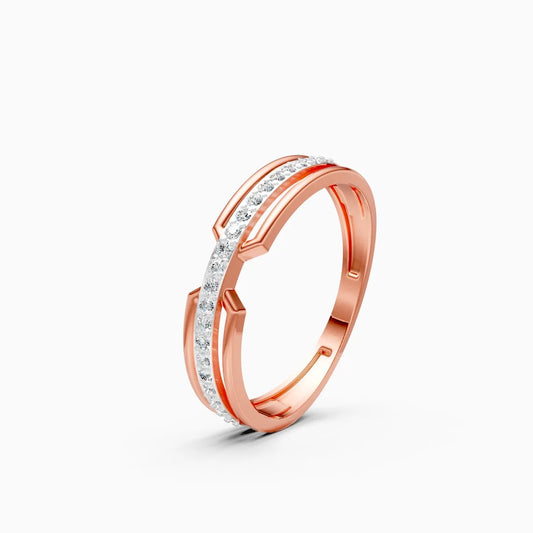Geometric Split Band Diamond Ring