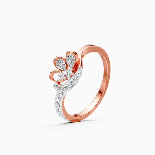 Heart Bloom Curve Ring