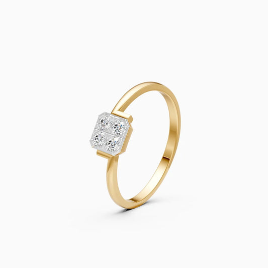 Geometric Cluster Diamond Ring