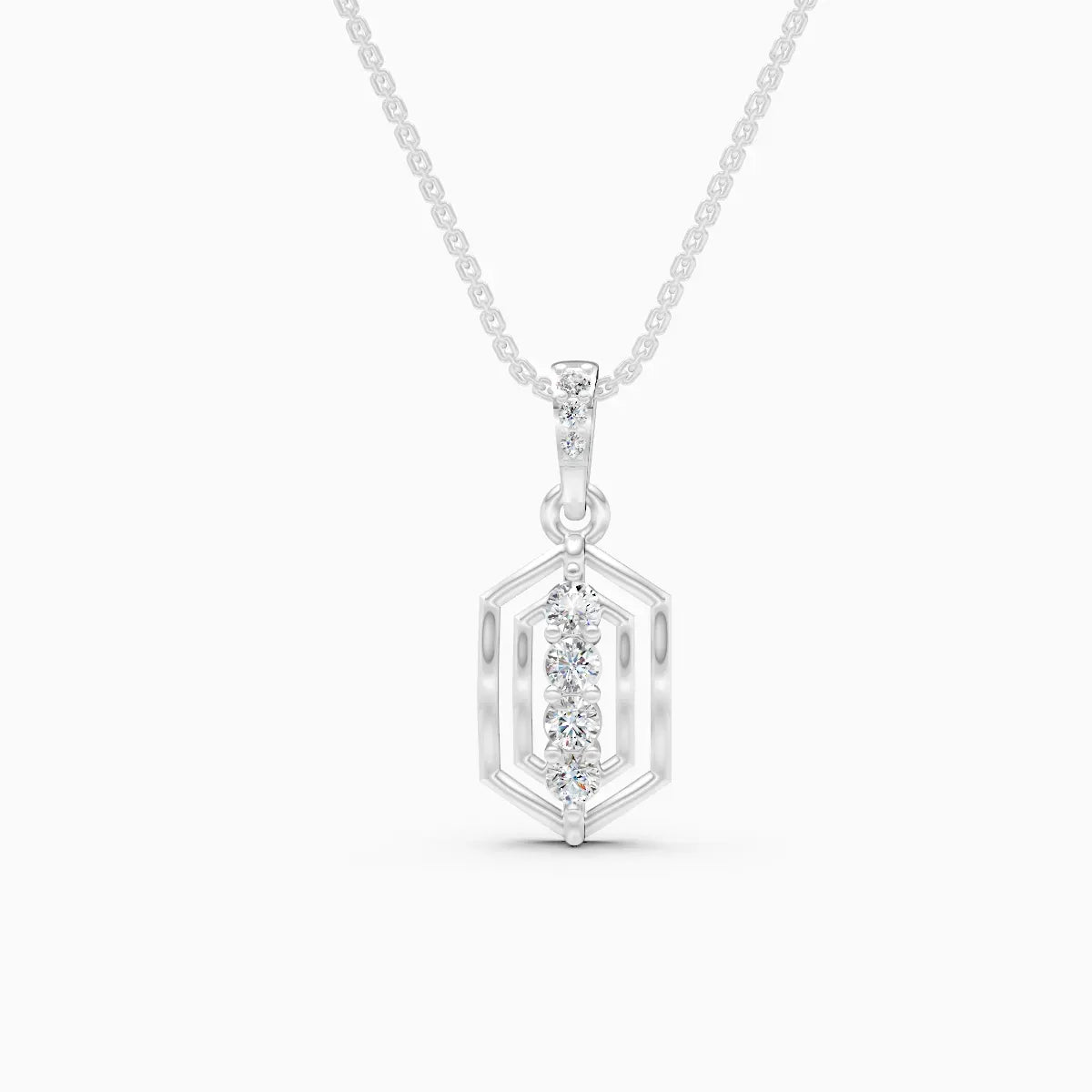 Geometric Diamond Frame Pendant