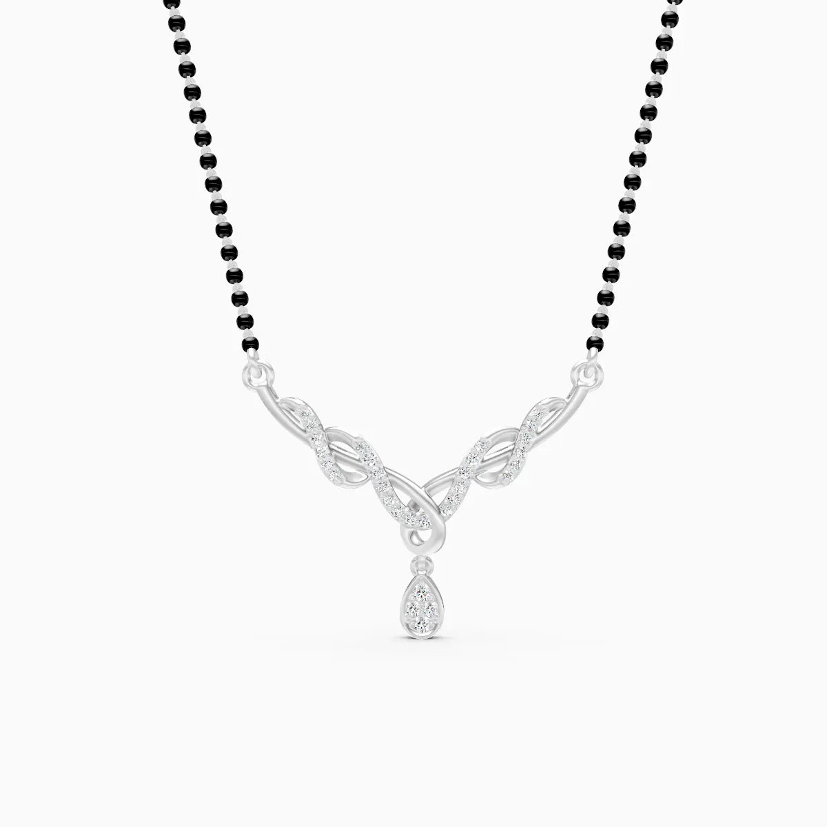 Simple Lab Diamond Pendant Mangalsutra