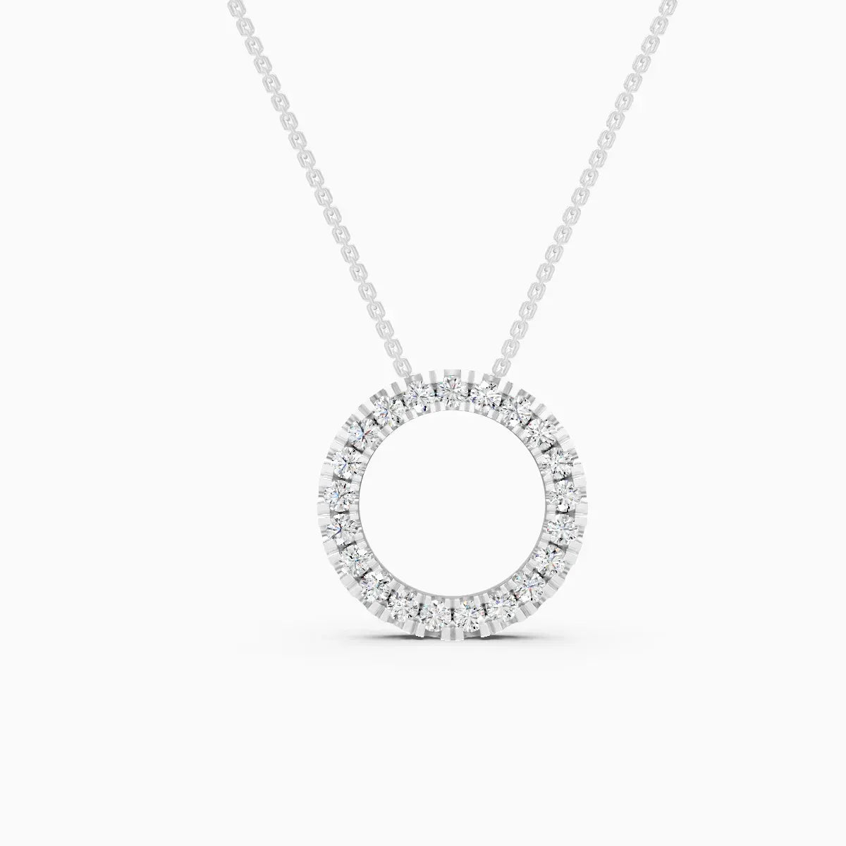 Luxury Lab Diamond Open Circle Necklace
