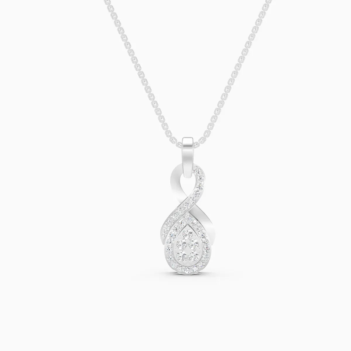 Pear Infinity Style Diamond Pendant