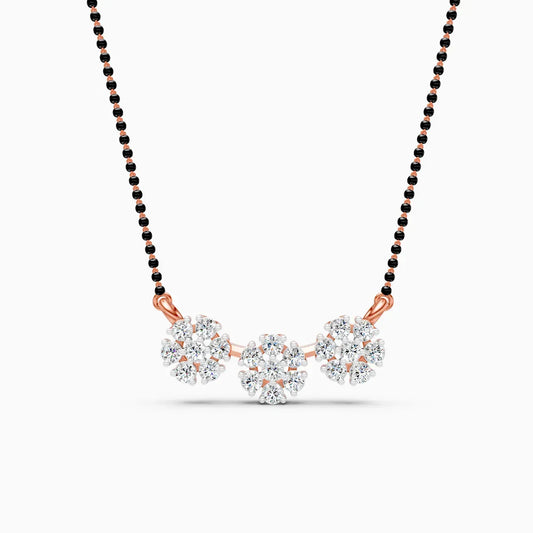 Triple-Flower Lab-Grown Diamond Mangalsutra