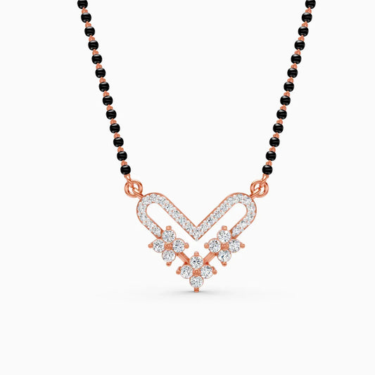 V Shape Lab Grown Diamond Mangalsutra