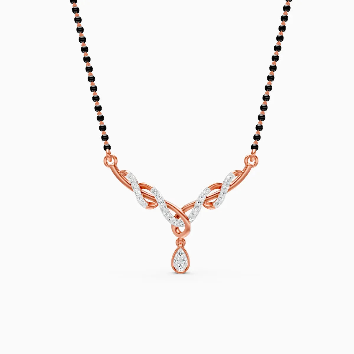 Simple Lab Diamond Pendant Mangalsutra