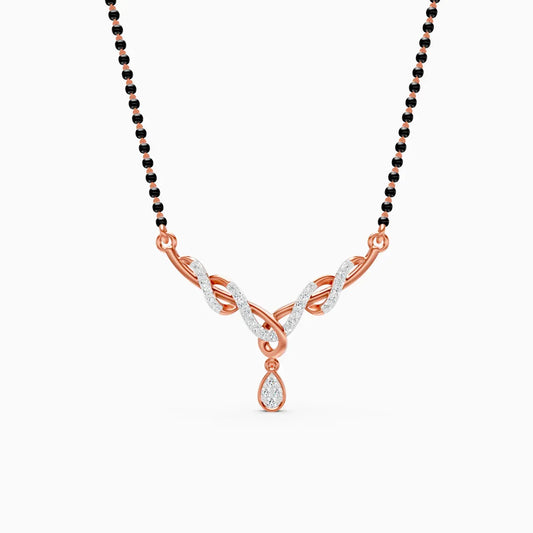 Simple Lab Diamond Pendant Mangalsutra