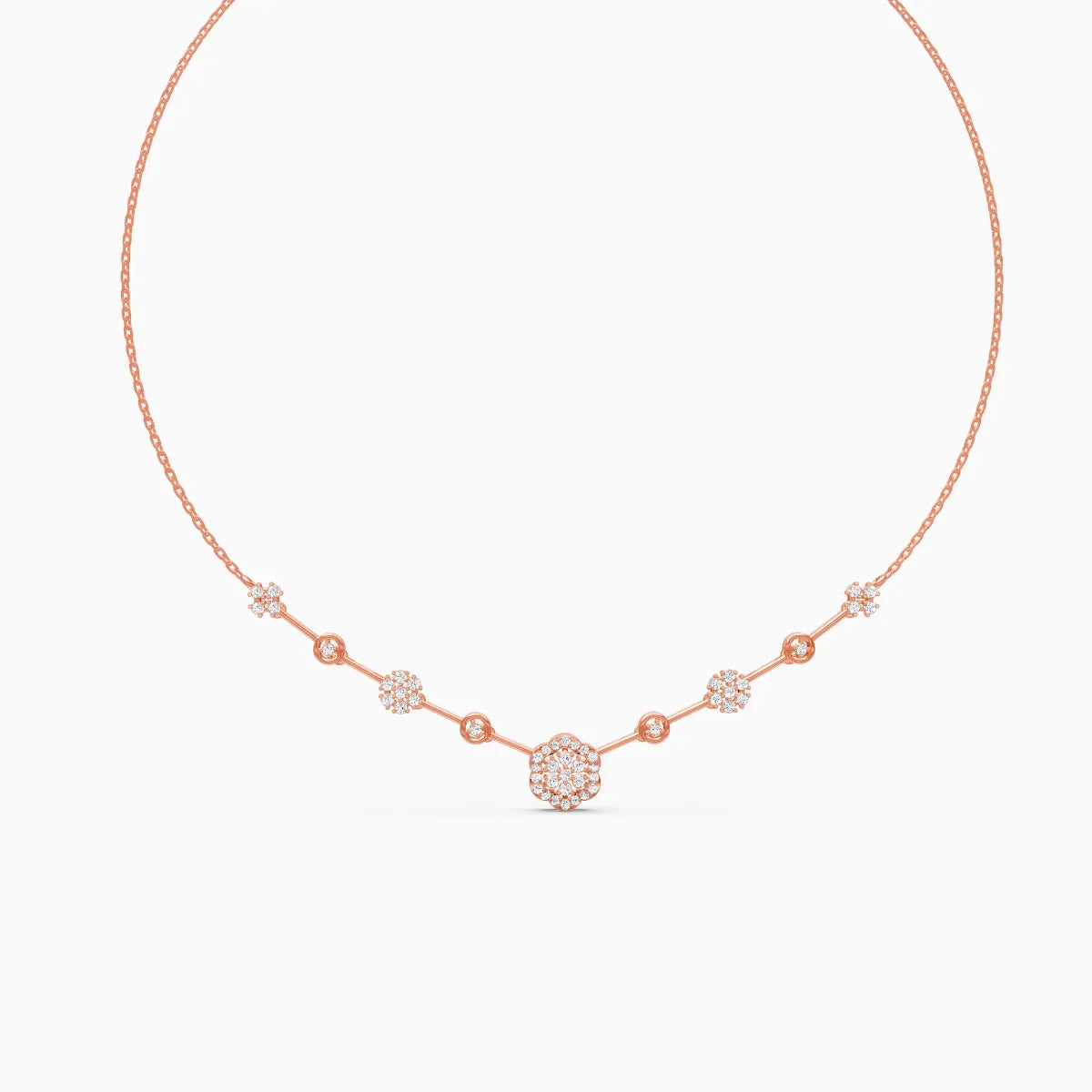 Elongated Round Glow Diamond Necklace