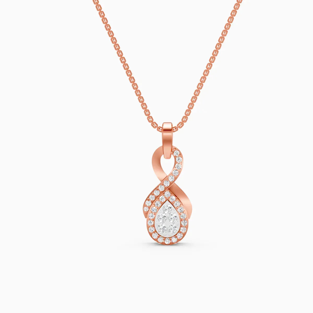 Pear Infinity Style Diamond Pendant