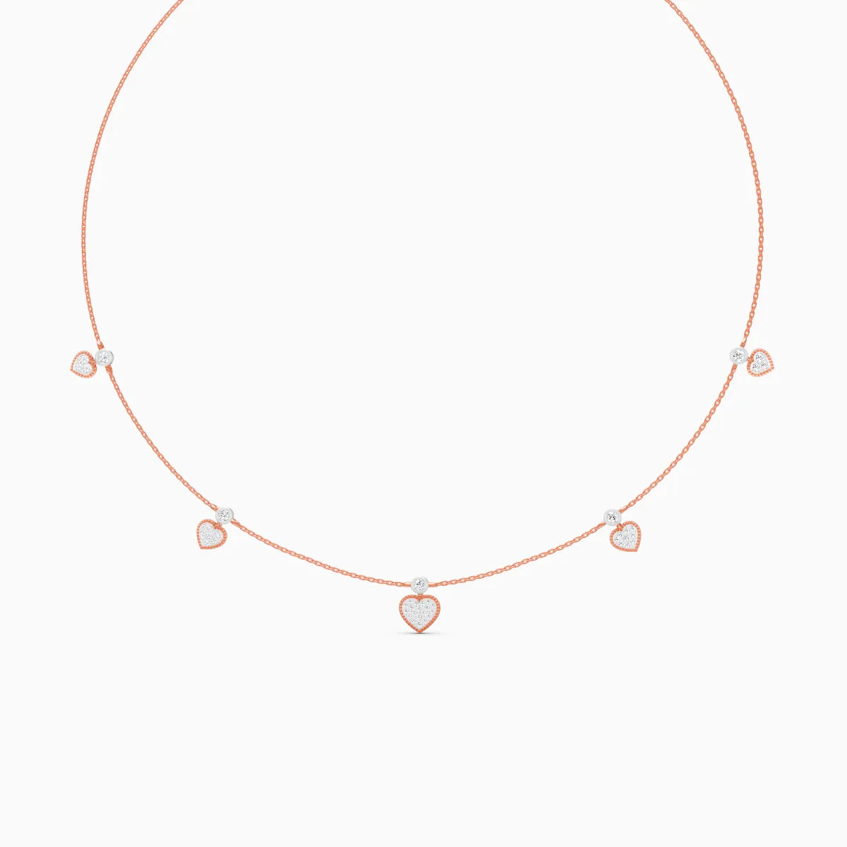 Blush Heart Charm Lab Diamond Chain