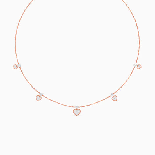 Blush Heart Charm Lab Diamond Chain