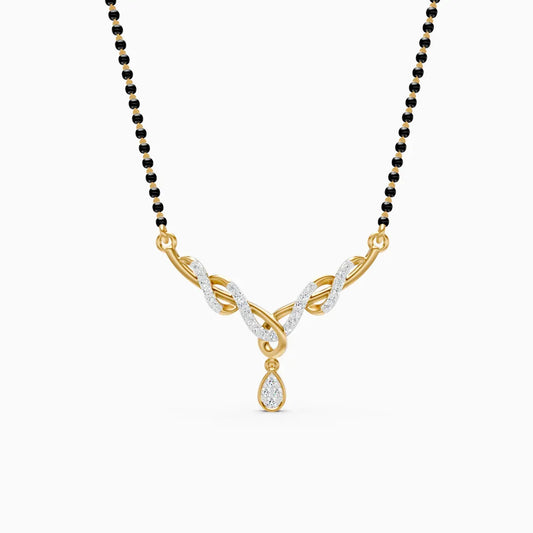 Simple Lab Diamond Pendant Mangalsutra