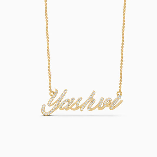 Custom Name Pendant Lab Diamond Necklace