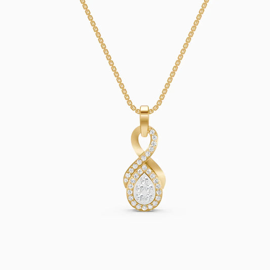 Pear Infinity Style Diamond Pendant