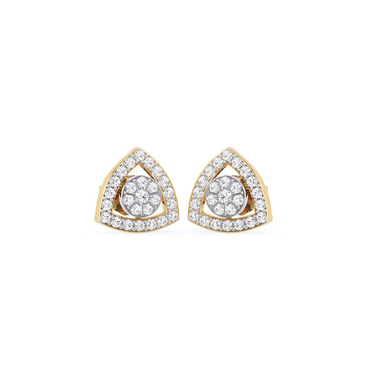 Minimalist Trillion Shape Diamond Studs For Women's