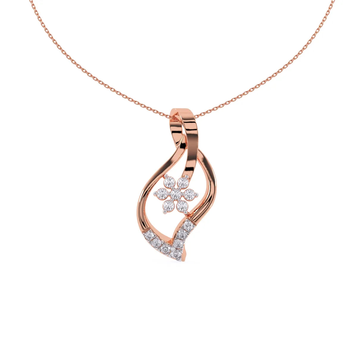 Curved leaves cluster Pendant
