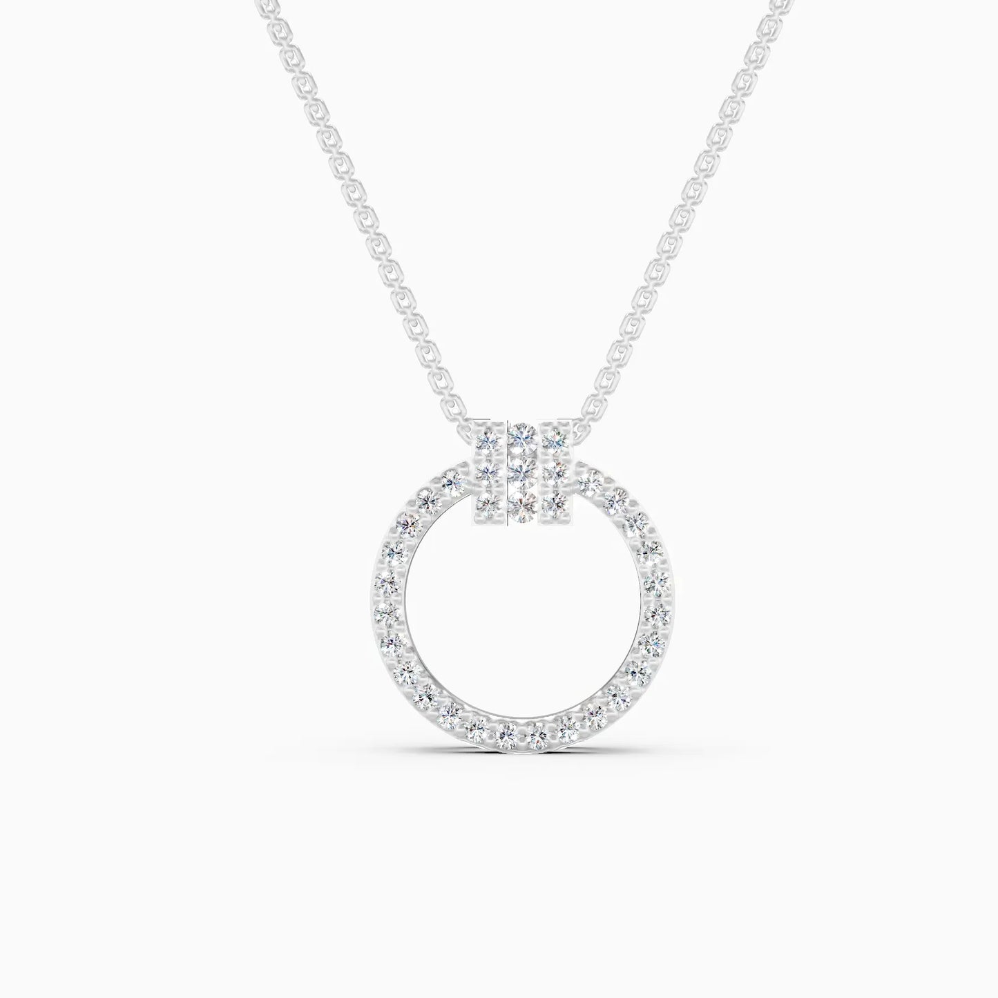 Stylish Circle Lab Grown Diamond Pendant