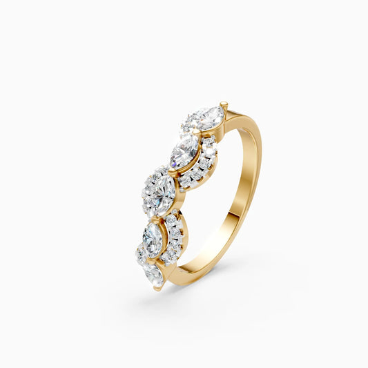 Glitzy Leaf Marquise Shape Diamond Ring
