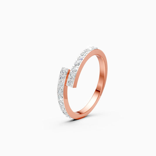 Double Row Diamond Band Ring in Rose Gold
