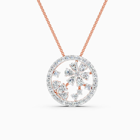Lab Grown Diamond Floral Pendant Necklace