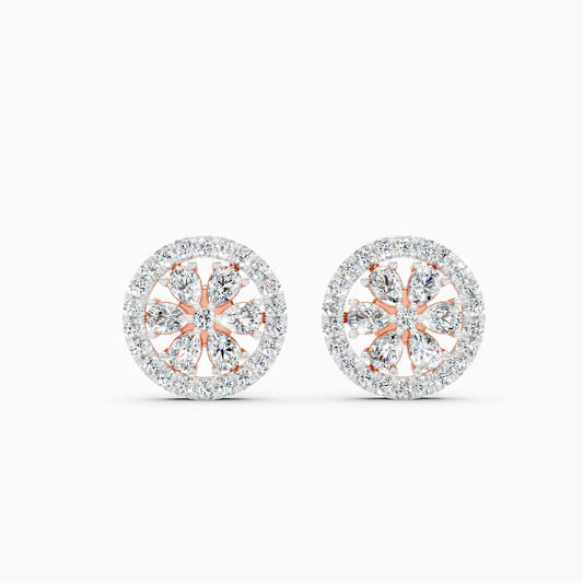 Floral Cluster Lab Grown Diamond Stud Earrings