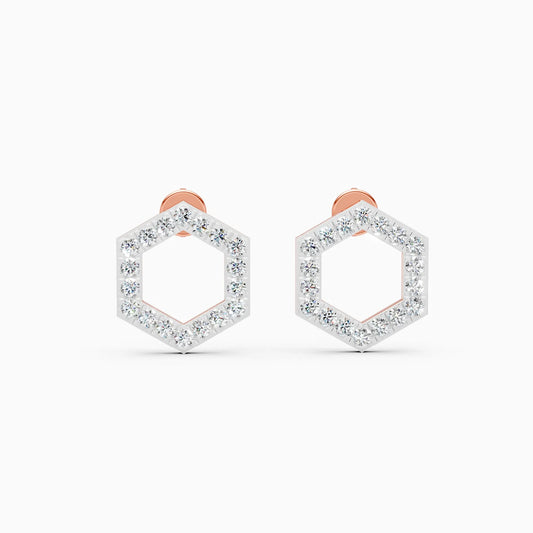 Luxe Hexagon Spark Lab Grown Diamond Earrings