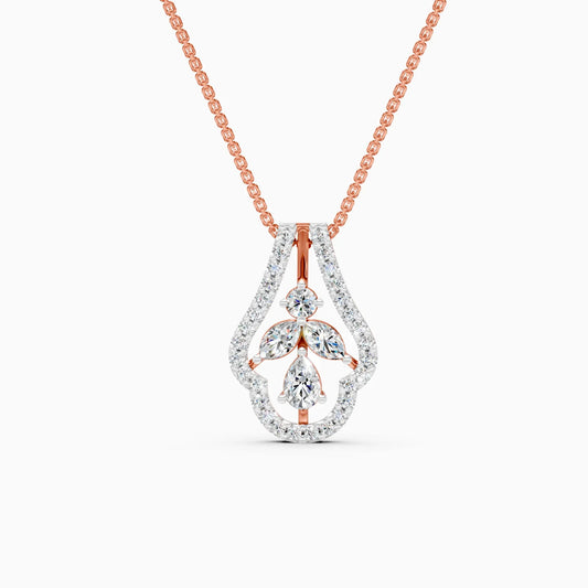 Designer Floral Lab Grown Diamond Pendant Necklace