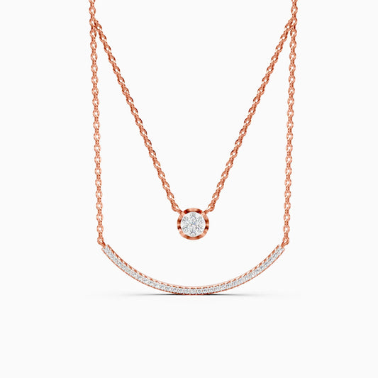 Modern Two Layer Lab Grown Diamond Necklace