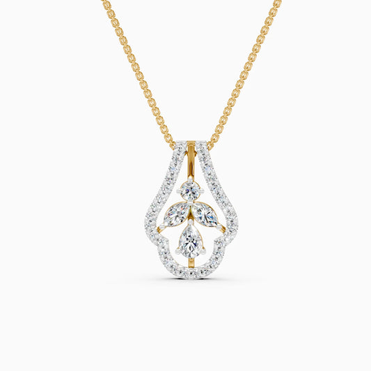 Designer Floral Lab Grown Diamond Pendant Necklace