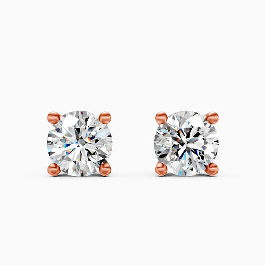 Minimal Solitaire Lab Grown Diamond Stud Earrings