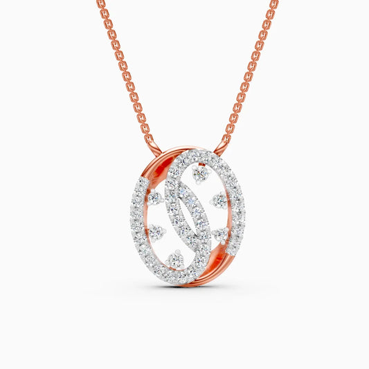 Modern Circle Pendant with Lab Grown Diamonds