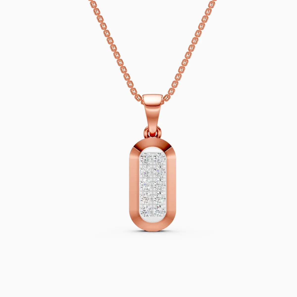 Pill-Shape Round Lab Diamond Pendant