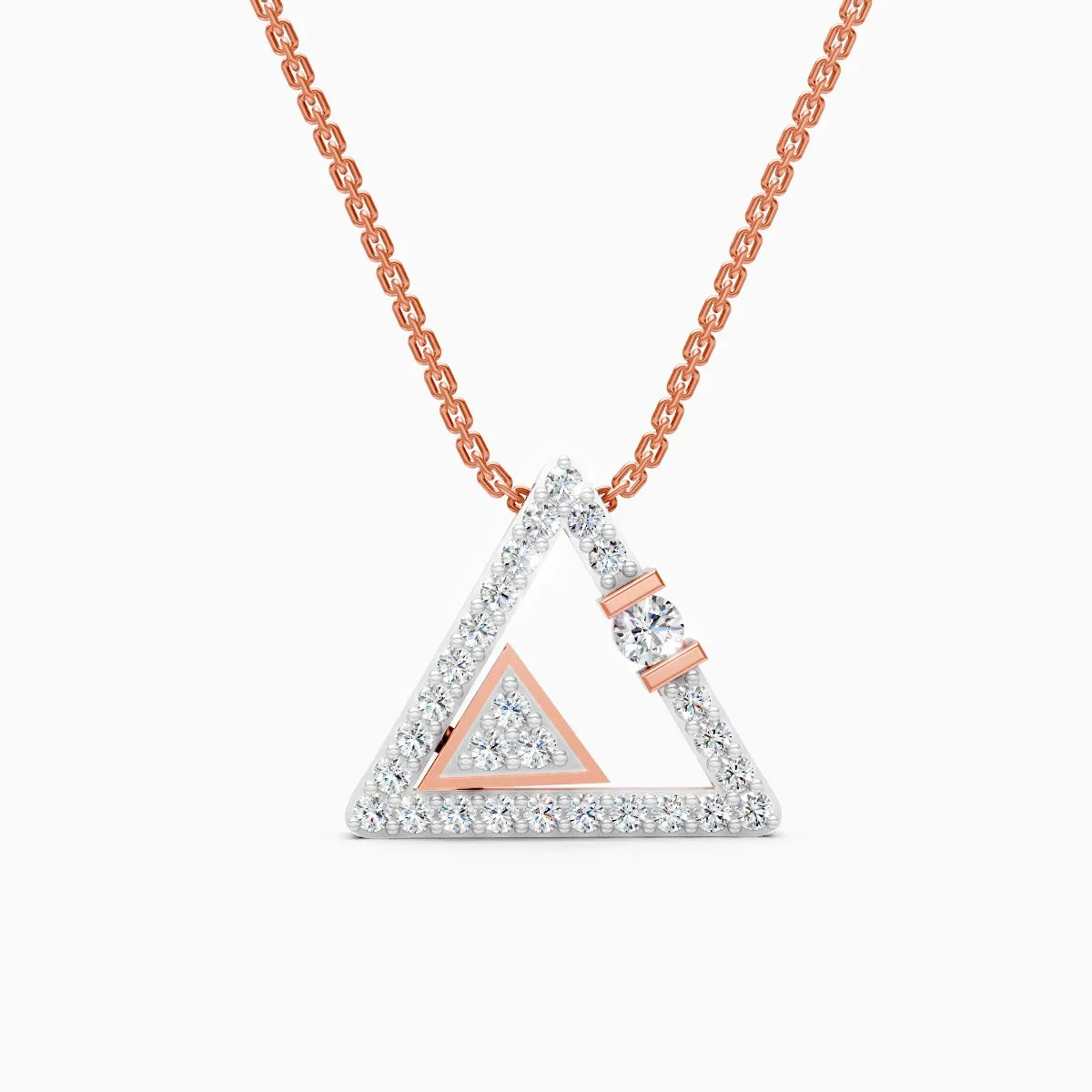 Modern Triangle Lab Grown Diamond Pendant