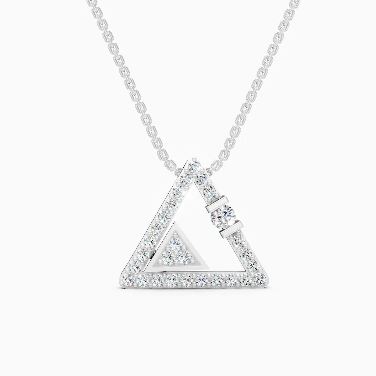 Modern Triangle Lab Grown Diamond Pendant