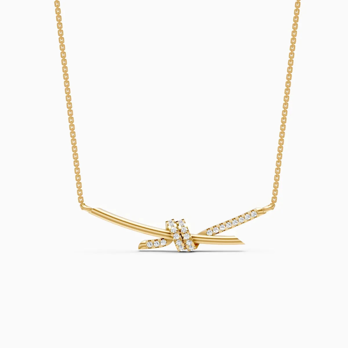 Sparkling Knot And Delicate Twist Diamond Pendant