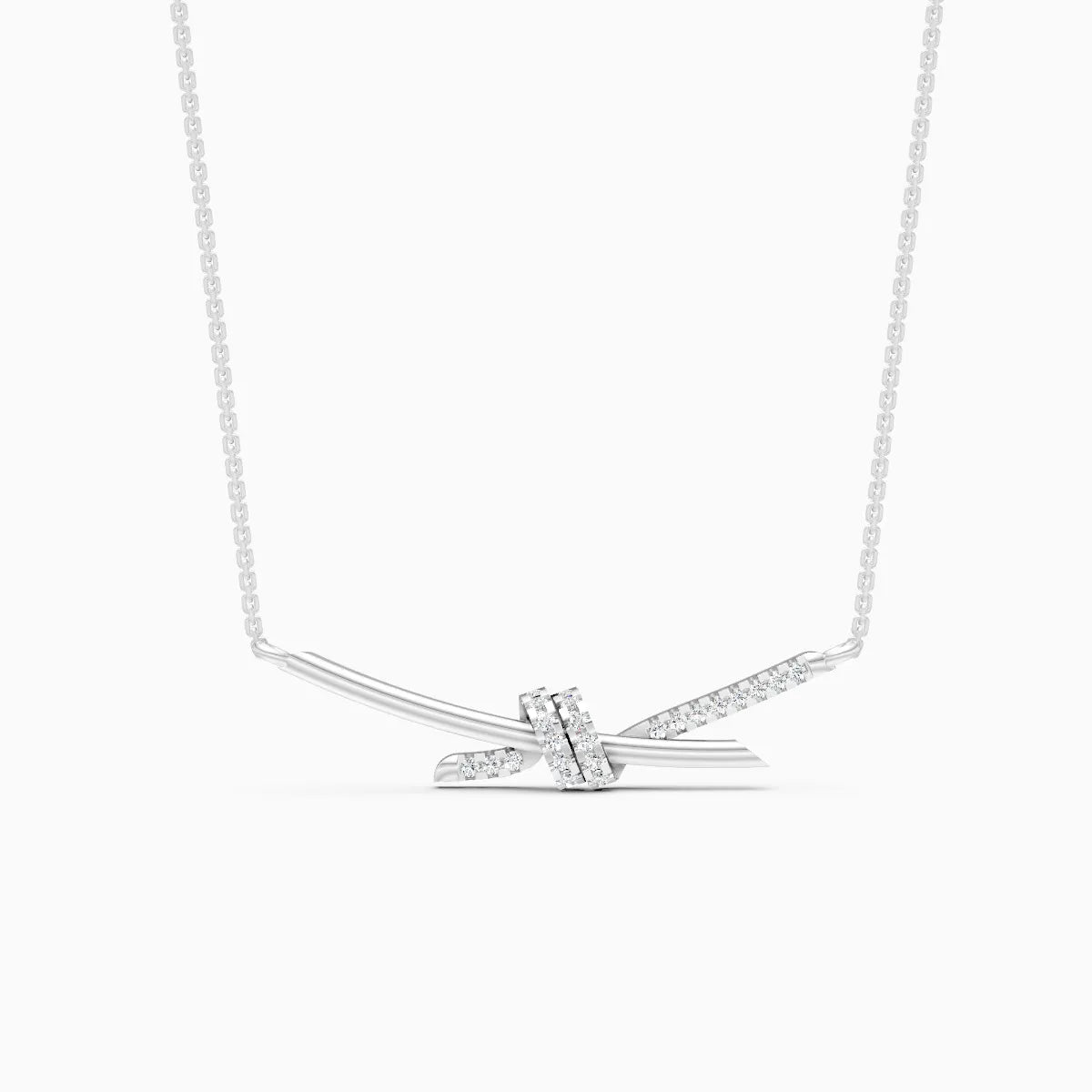 Sparkling Knot And Delicate Twist Diamond Pendant