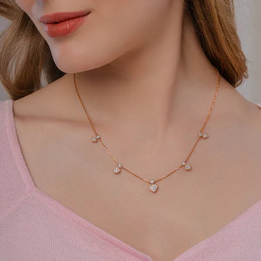 Blush Heart Charm Lab Diamond Chain